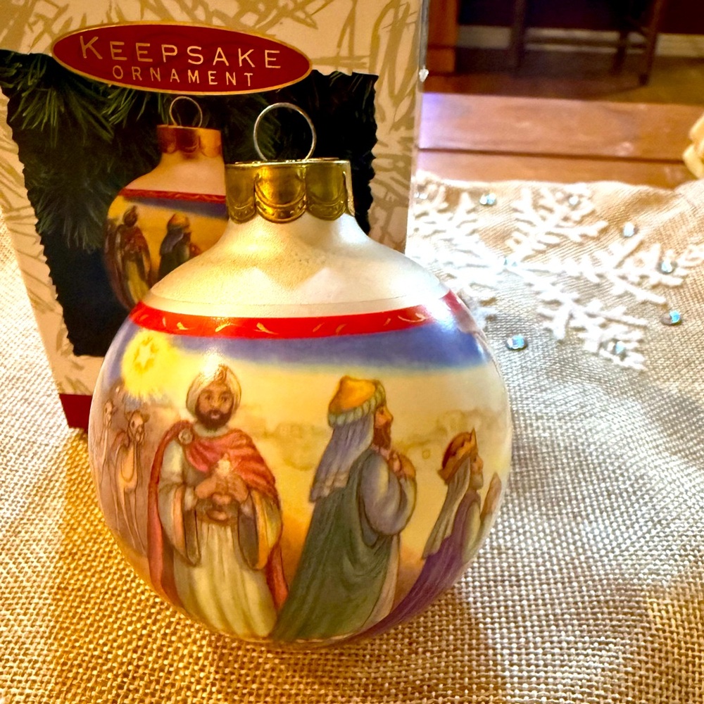 Vintage Hallmark Glass Ball Ornament